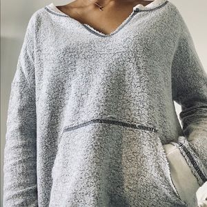 Project Social T: Cutout v-neck fleece sweater